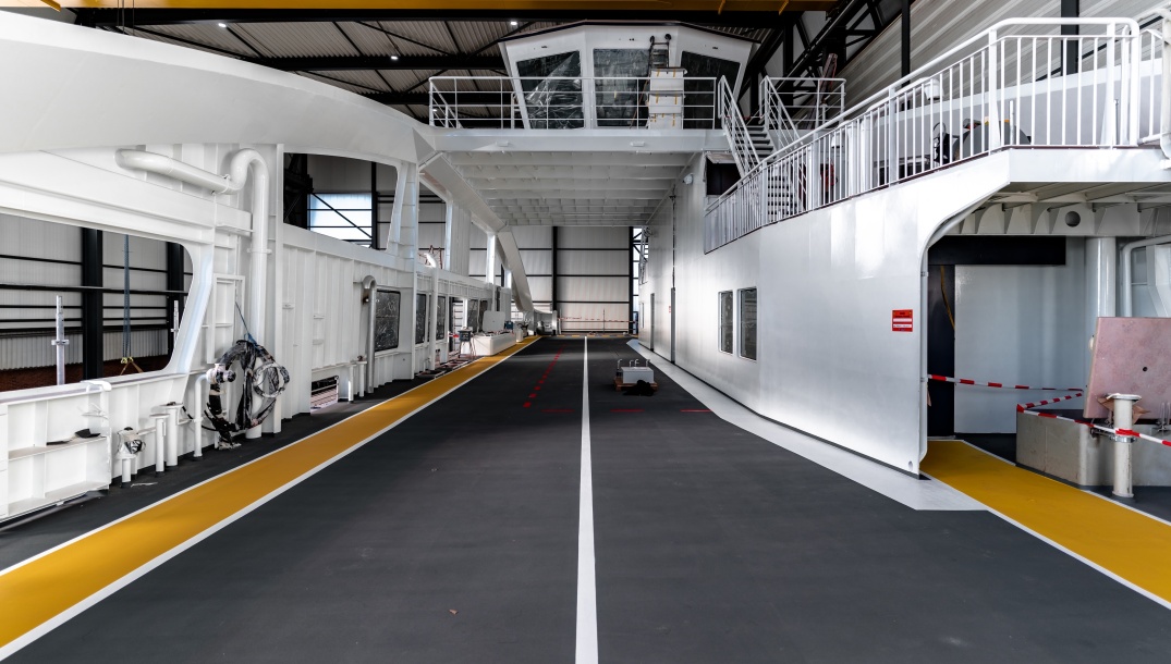 Close-up of duty deck surface